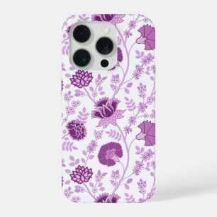 Jacobean Floral Grand Motif rose sur blanc