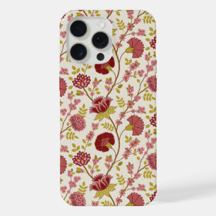 Jacobean Floral Pattern Rouge Rose Gold Crème