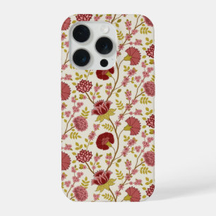 Jacobean Floral Pattern Rouge Rose Gold Crème
