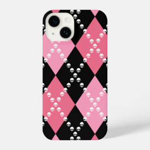 Coque Pour iPhone 14 Jacquard crâne rose