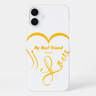 Coque iPhone 16 Plus J'adore mon meilleur ami • Expert en câlins