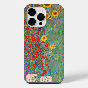 Coque Pour Pour iPhone 14 Pro Max Jardin de ferme avec tournesols de Gustav Klimt
