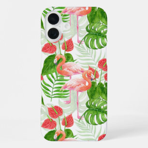 Coque iPhone 16 Plus Jardin des flamants roses