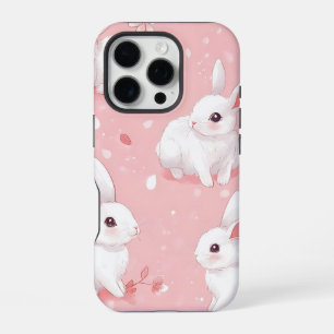 Coque iPhone 16 Pro Jardin Floral De Bunny De Pré Rose