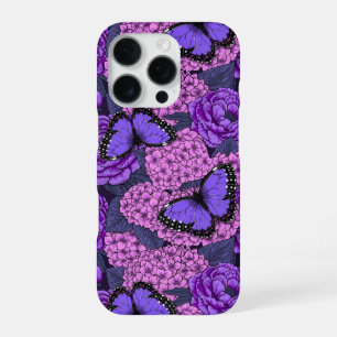 Coque iPhone 16 Pro Jardin morpho bleu 2