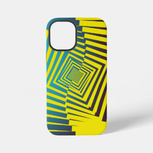 Coque iPhone 12 Mini Jaune clair vert Abstrait Motif de style jungle