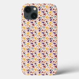 Coque iphone jaune feuille chocolatée