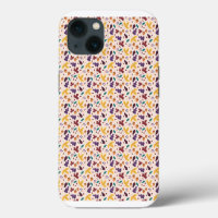Coque iphone jaune feuille chocolatée