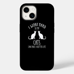 Coque Pour iPhone 14 Je Travaille Dur Pour Que Mes Chats Puissent Avoir
