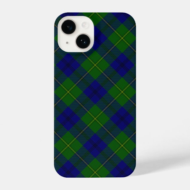 Coque iPhone Johnstone tartan bleu vert plaid (Verso)