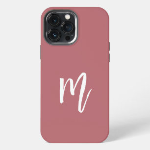 Etui iPhone 13 Pro Max Joli bordeaux clair avec texte élégant Initial