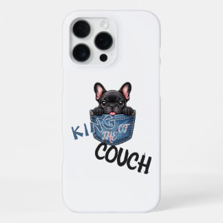 Coque iPhone 16 Pro Max Joli Bouledogue Français Amoureux de Chien Drôle
