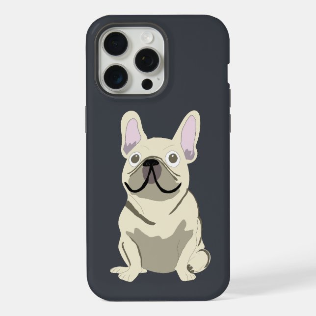 Coque iPhone Joli chien, frenchie (Verso)