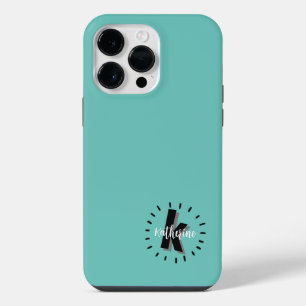 Coque Pour Pour iPhone 14 Pro Max Joli Monogramme Initial Nom Simple