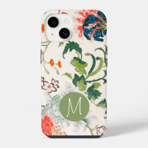 Coque Pour iPhone 14 Joli motif floral à monogramme