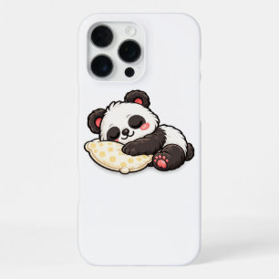 Coque iPhone 16 Pro Max Joli panda endormi avec un oreiller