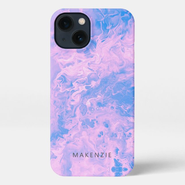 Coque iPhone Joli pastel coulé de peinture personnalisée (Verso)