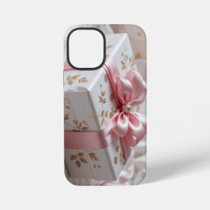 Coque iPhone 12 Mini jolie boîte cadeau rose en soie
