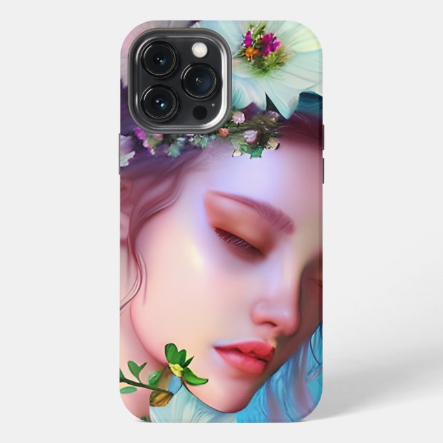 Coque iPhone Jolies fleurs de poils dans l'Imaginaire de cheveu (Verso)