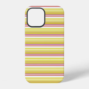 Coque iPhone 12 Jolies rayures blanches jaunes