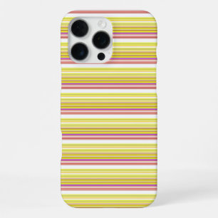 Coque iPhone 16 Pro Max Jolies rayures blanches jaunes