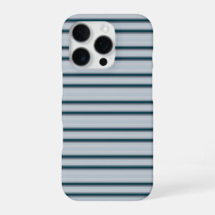 Coque iPhone 16 Pro Jolies rayures bleu gris