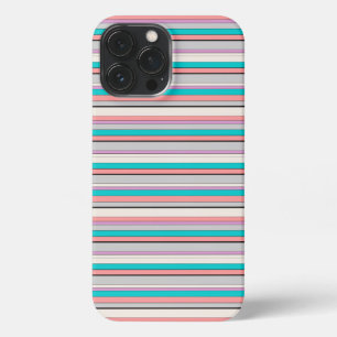 Etui iPhone 13 Pro Max Jolies rayures grises aqua