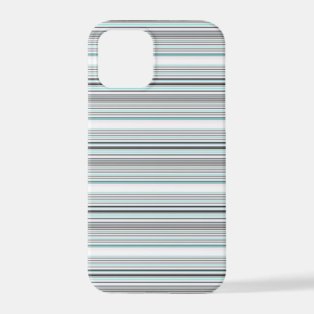 Coque iPhone Jolies rayures grises aqua (Verso)