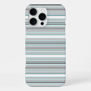 Coque iPhone 16 Pro Max Jolies rayures grises aqua
