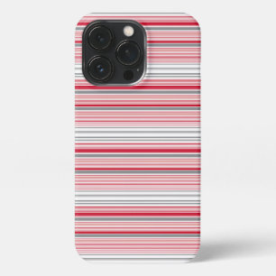 Etui iPhone 13 Pro Jolies rayures grises rouges