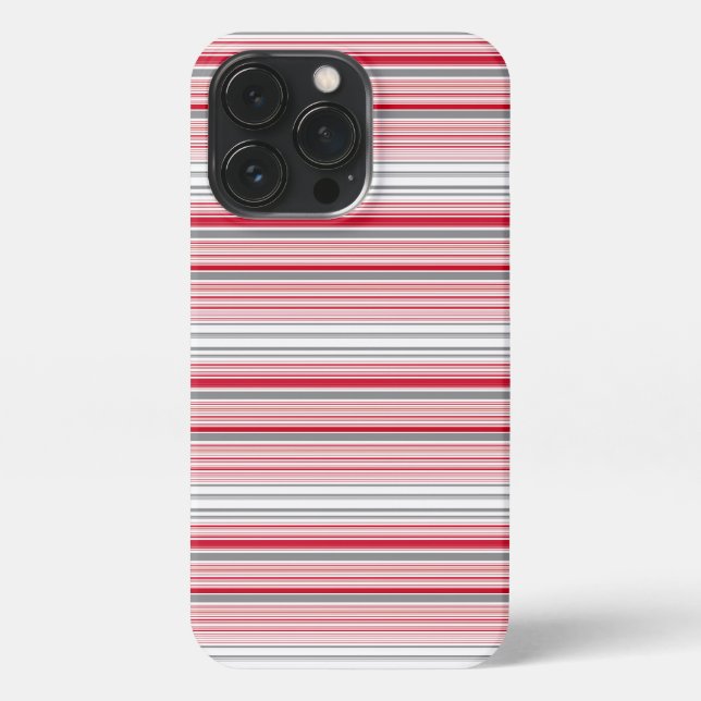 Coque iPhone Jolies rayures grises rouges (Verso)