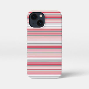 Etui iPhone 13 Mini Jolies rayures grises rouges