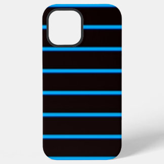 Coque iPhone 12 Pro Max Jolies rayures noir ciel bleu