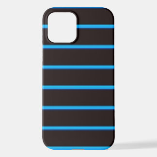 Coque iPhone 12 Jolies rayures noir ciel bleu