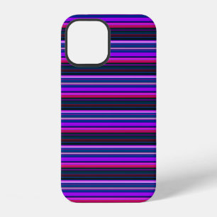 Coque iPhone 12 Jolies rayures roses violettes