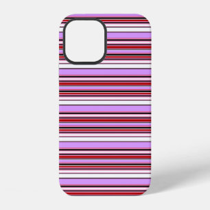 Coque iPhone 12 Jolies rayures rouge violet