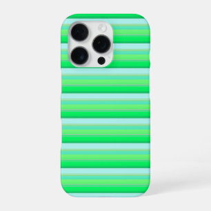 Coque iPhone 16 Pro Jolies rayures vert aqua