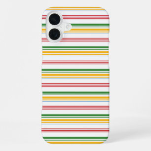 Coque iPhone 16 Plus Jolies rayures vert jaune