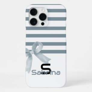 Coque iPhone 16 Pro Max Jolis rayures d'arc-en-ciel à l'aquarelle bleu pou