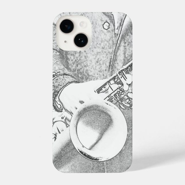 Coque iPhone joueur de saxophone (Verso)