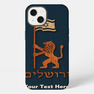 Etui iPhone 13 Jour de Jérusalem Lion avec drapeau