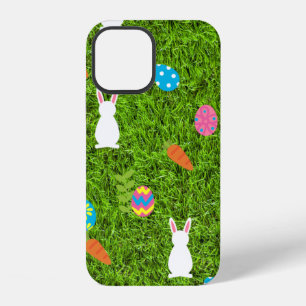 Coque iPhone 12 Joyeuses Pâques Lapin lapin kawaii herbe