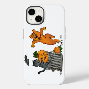 Coque Pour iPhone 14 Joyeux Halloween ! Chat Chauve-souris Chien et Ara