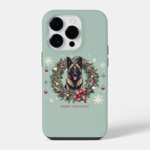 Coque Pour iPhone 14 Plus Joyeux Noël Belge Malinois Chien Noël Noël