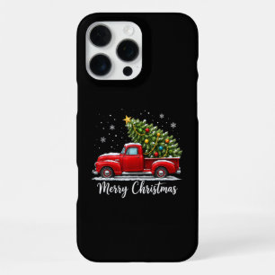 Coque iPhone 16 Pro Max Joyeux Noël Camion Rouge Sapin Hommes Femmes