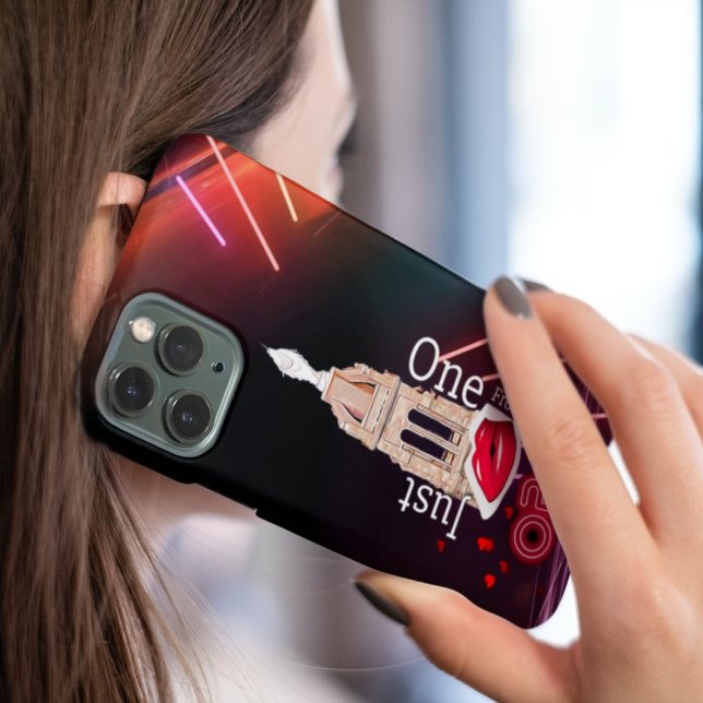 Coque iPhone Juste un baiser d'Oran, boîte de téléphone de Neon (Créateur téléchargé)