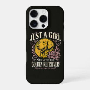 Coque iPhone 16 Pro Juste une fille qui aime son golden retriever