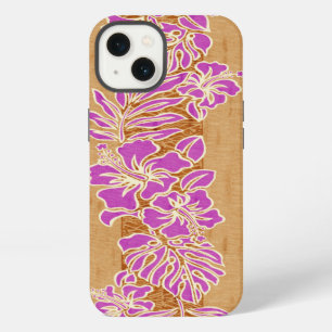 Etui iPhone 13 Kalaheo Hawaiian Hibiscus Tapa Faux Bois