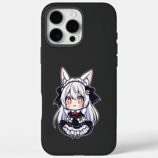 Coque iPhone 16 Pro Max Kawaii Chibi Neko gothique Lolita