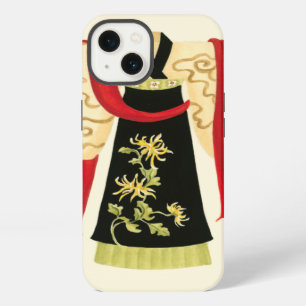 Etui iPhone 13 Kimono japonais traditionnel avec imprimé floral